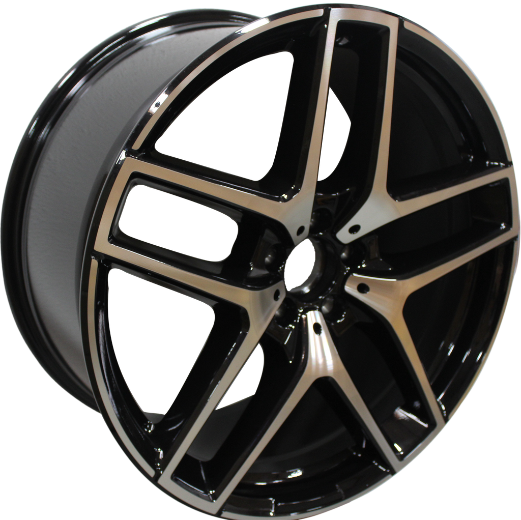 21" Mercedes ML GL GLE GLS Staggered Black Machined Wheels & Rims