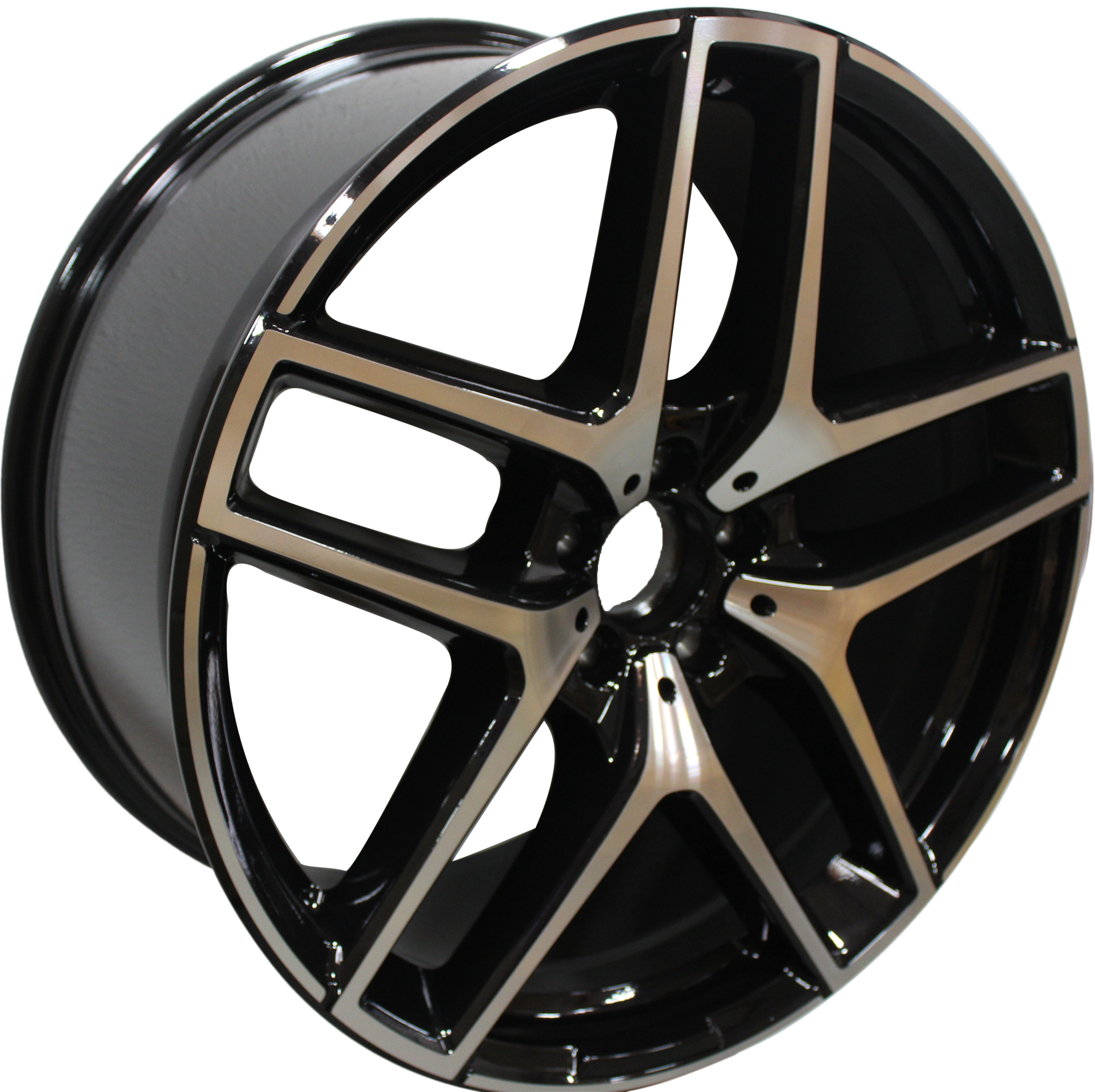 21" Mercedes ML GL GLE GLS Staggered Black Machined Wheels & Rims