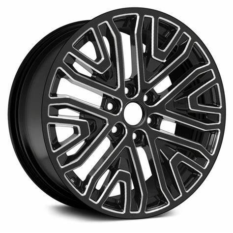 24" GMC Chevy Sierra Denali Yukon Tahoe Snowflake Gloss Black Style 28 Wheels & Rims