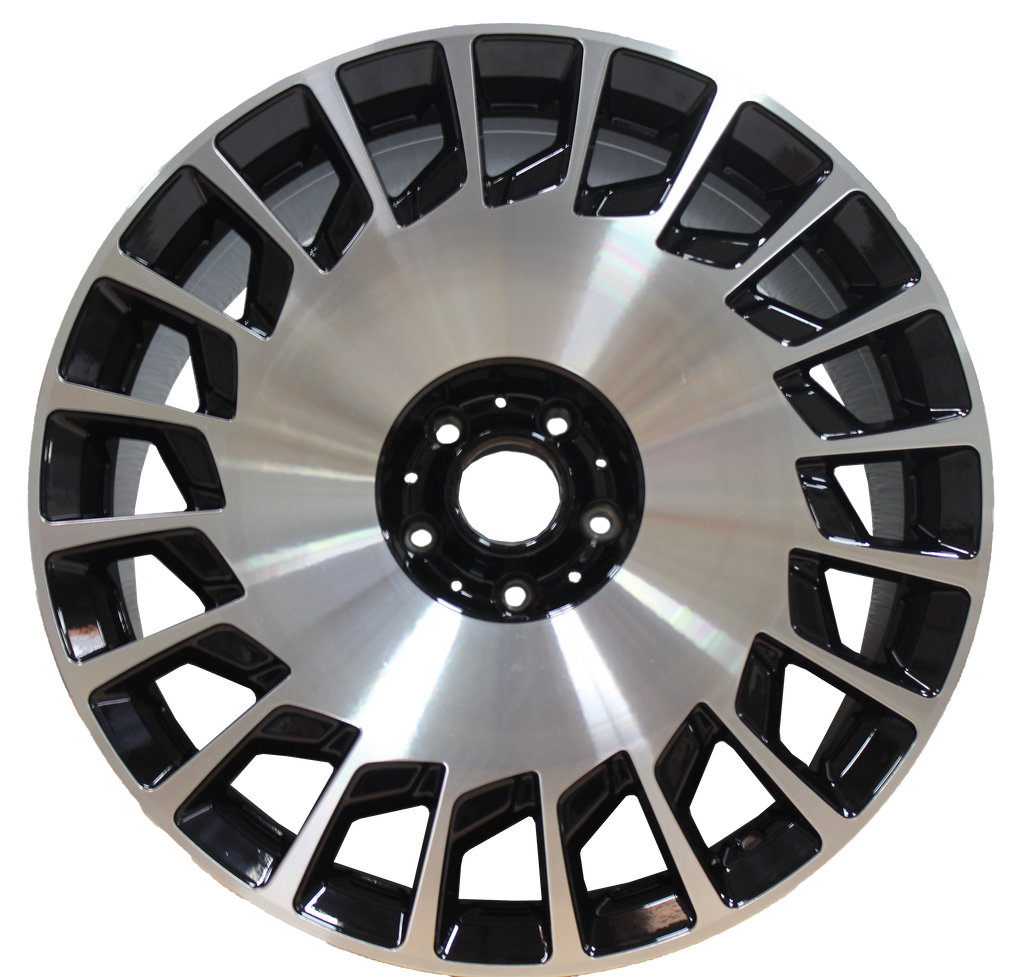 19" Mercedes S-Class Maybach Style Staggered Black Machined Wheels & Rims