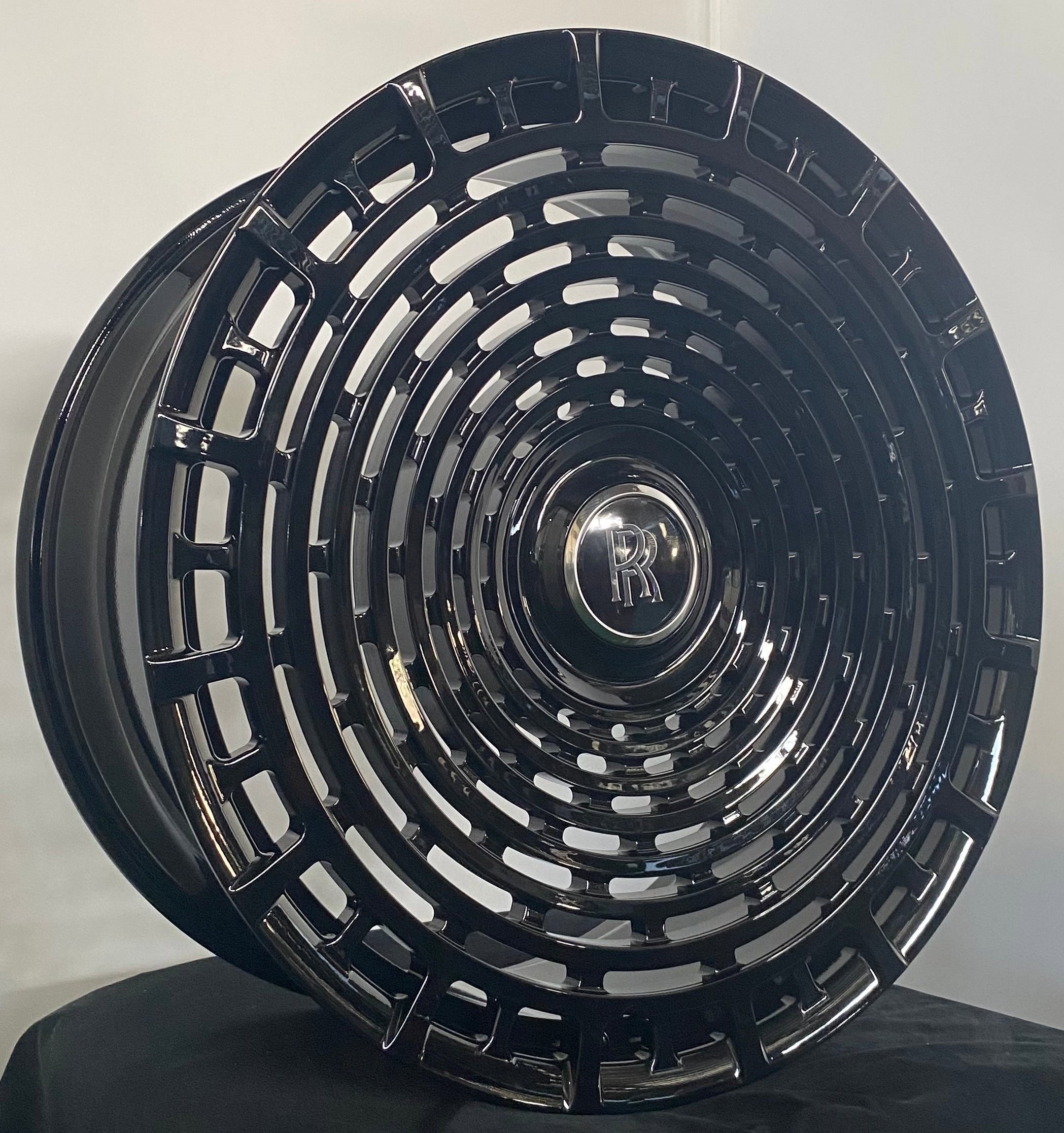 24" Rolls Royce Ghost Cullinan Phantom Forged Gloss Black Style 23 Wheels & Rims