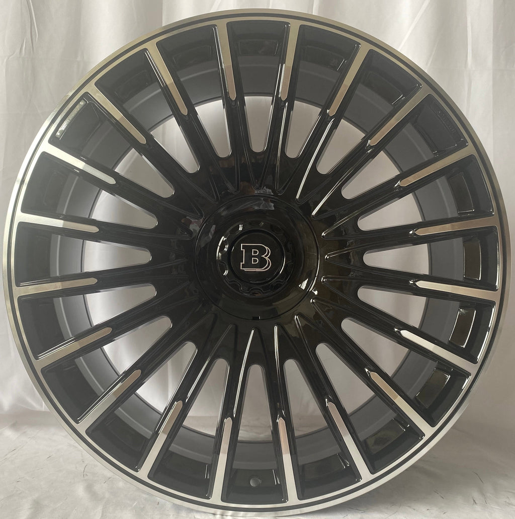 24" Mercedes GLS GLE GL GLS600 GLS580 GLS550 Brabus Black Machined Wheels & Rims