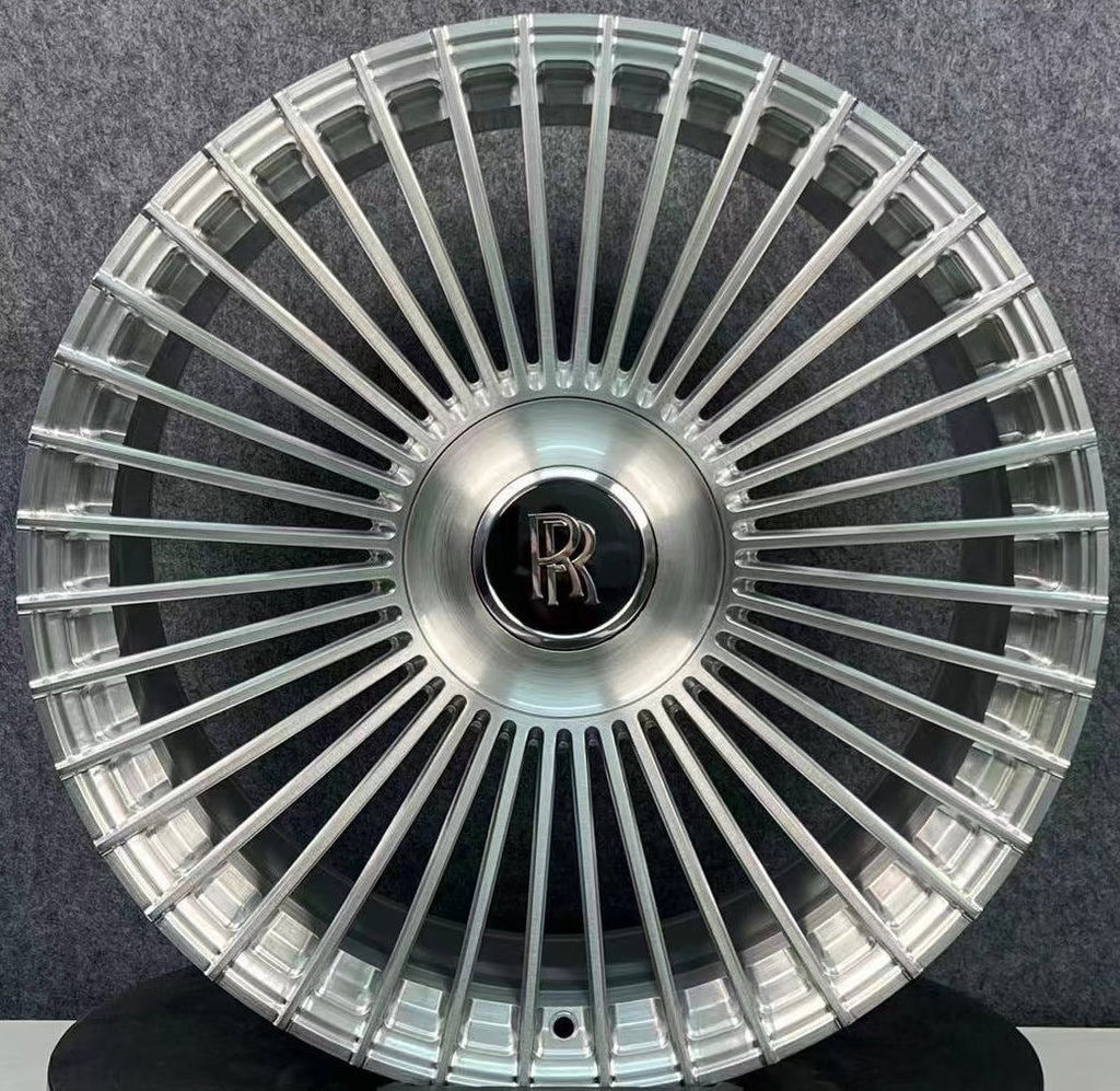 24" Rolls Royce Ghost Cullinan Phantom Forged Silver Brushed Style 17 Wheels & Rims