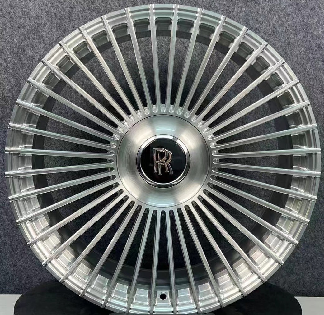 24" Rolls Royce Ghost Cullinan Phantom Forged Silver Brushed Style 17 Wheels & Rims