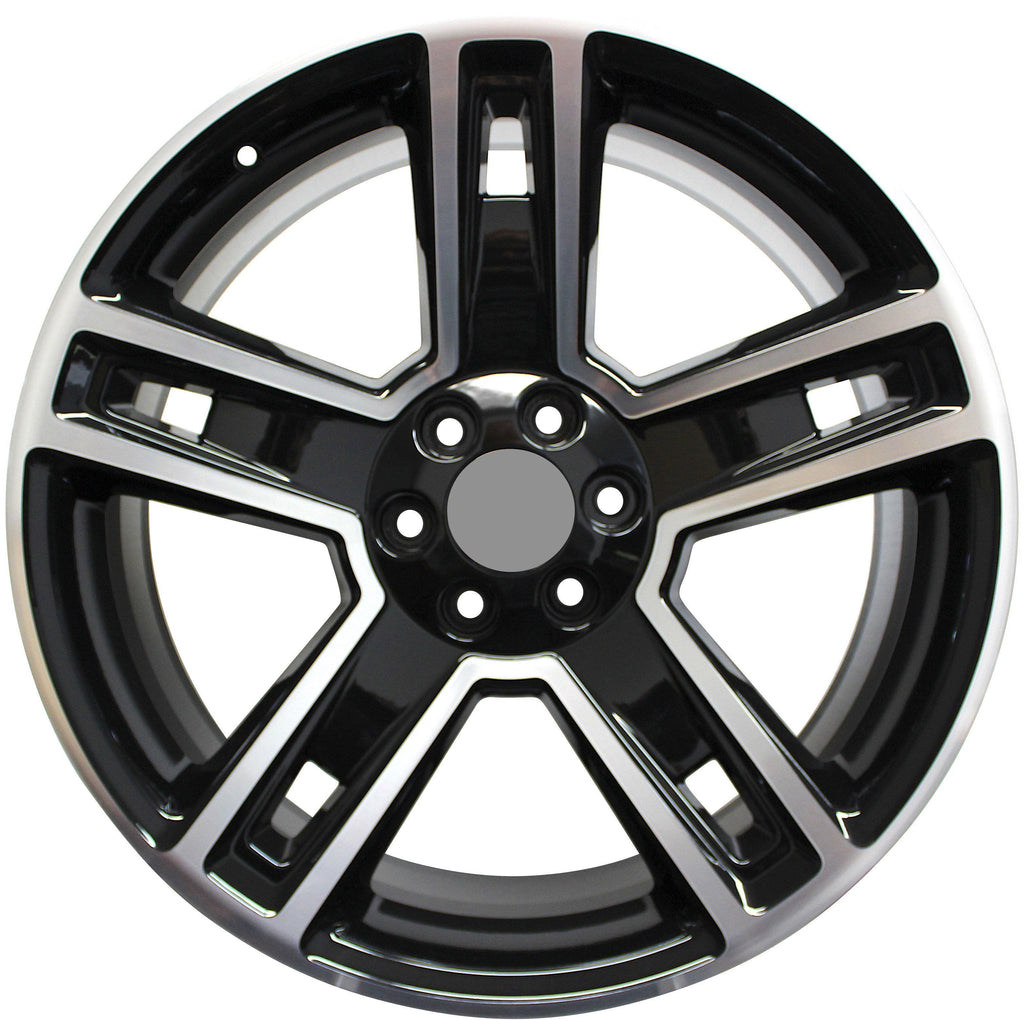 24" Chevy GMC Sierra Yukon Tahoe Snowflake Black Machined Style 21 Wheels