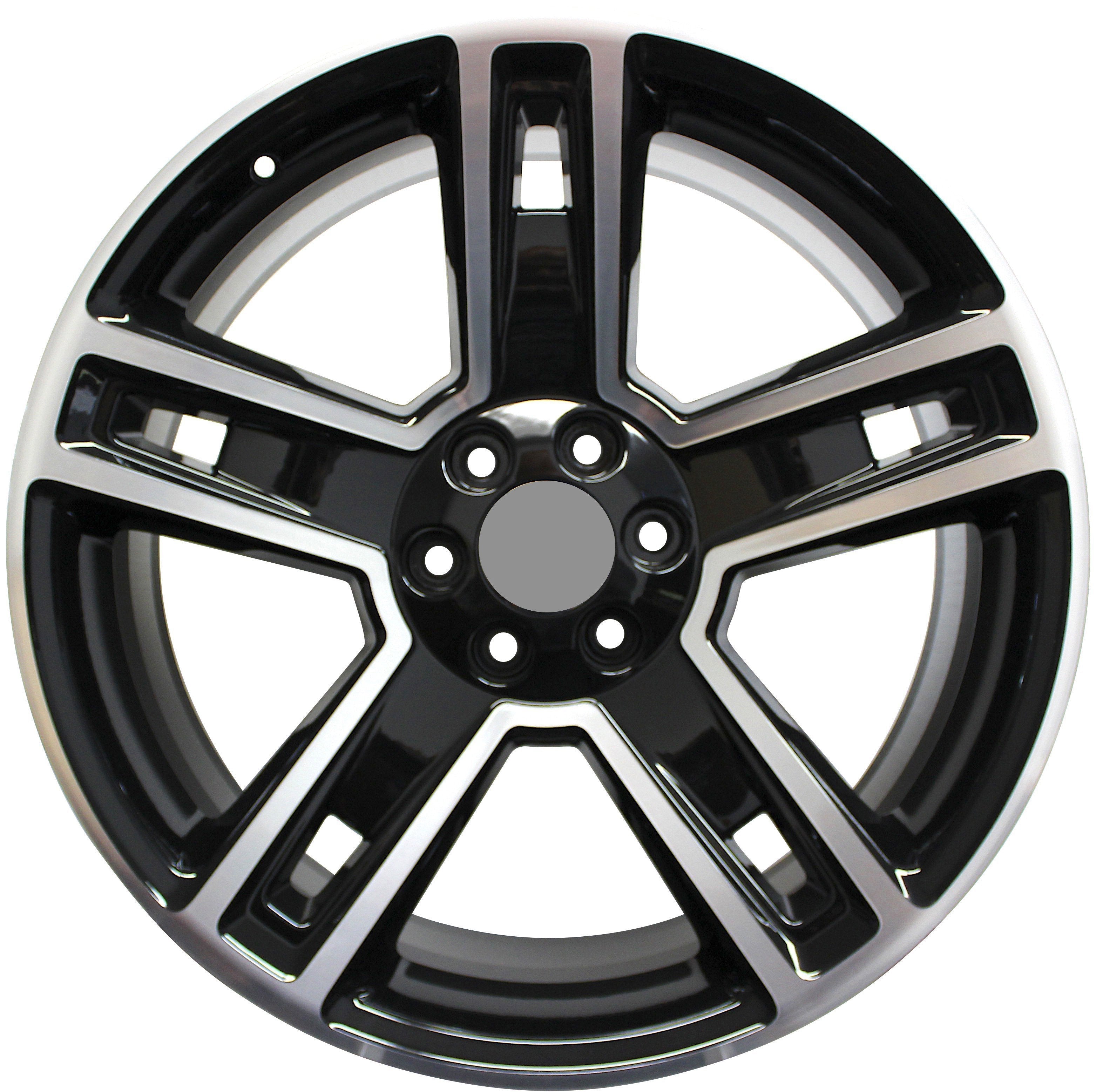 24" Chevy GMC Sierra Yukon Tahoe Snowflake Black Machined Style 21 Wheels