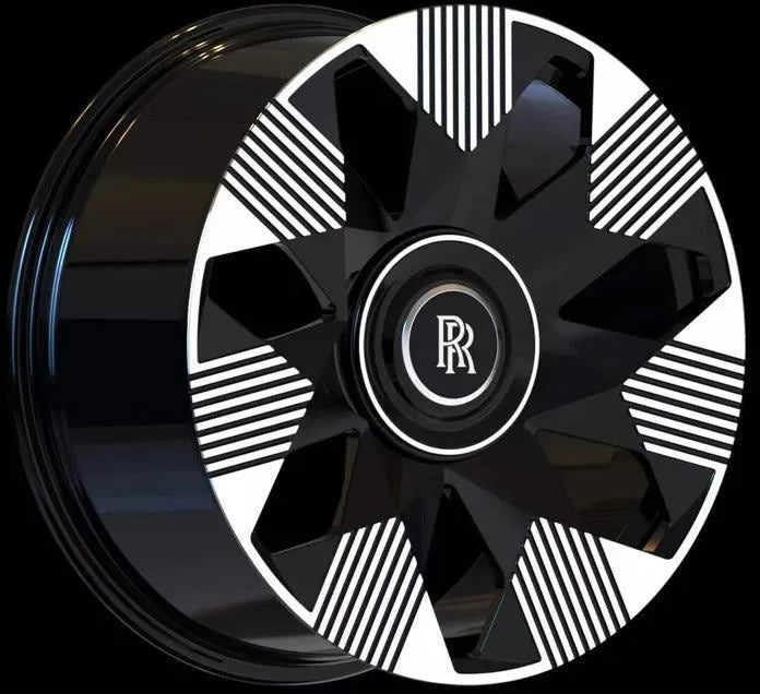 21" Rolls Royce Ghost Cullinan Phantom Forged Spectre Gloss Black Machined Wheels & Rims