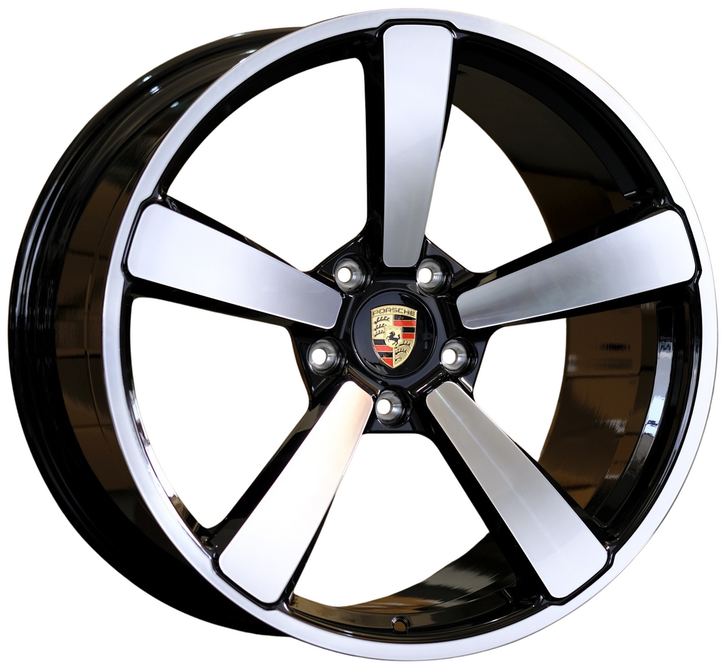 20"/21" Porsche 911 Carrera GTS Turbo S Forged Gloss Black Machined Style 29 Wheels & Rims