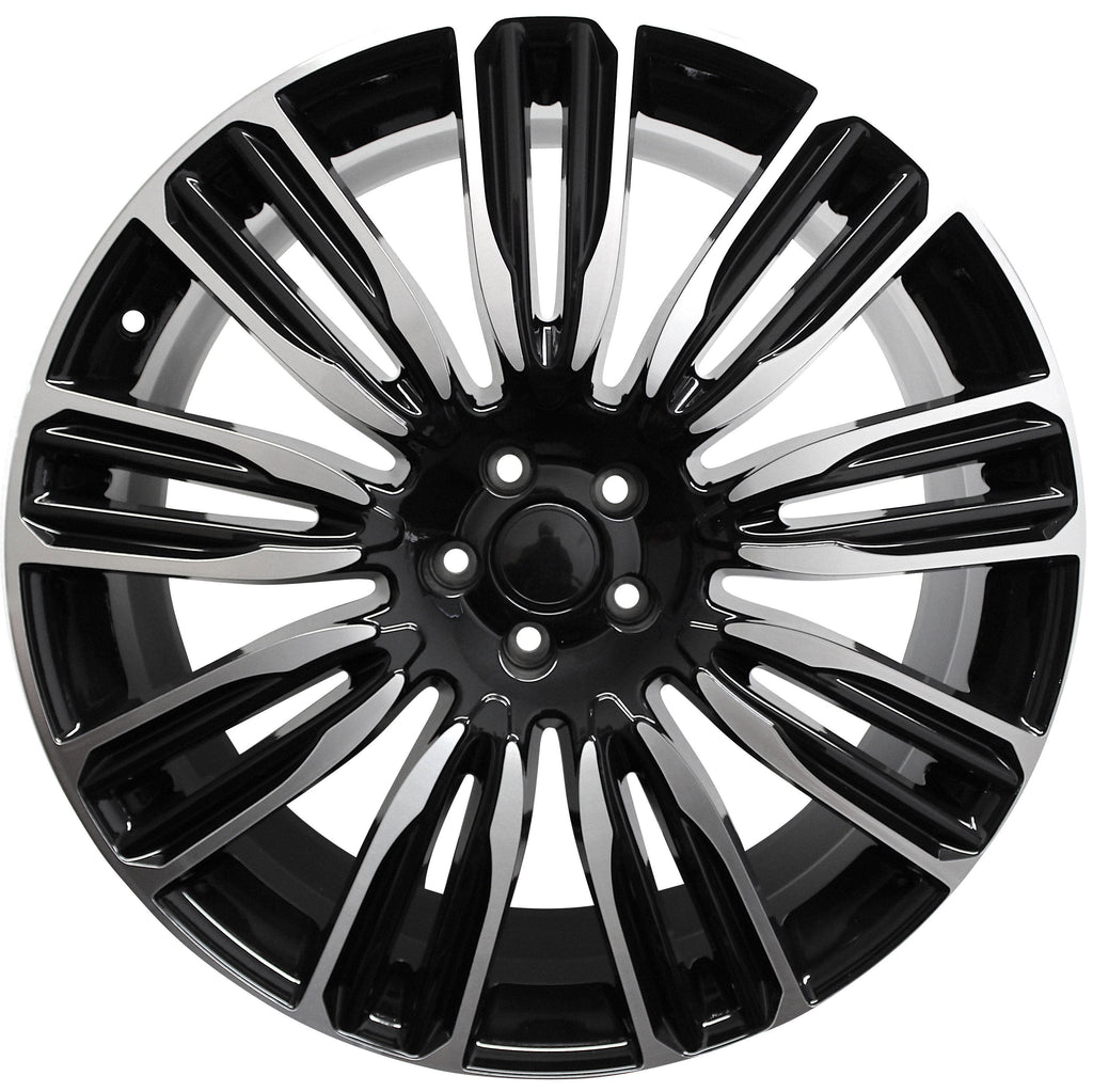 24" Range Rover Full Size / Sport / Defender Autobiography Black Machined Wheels & Rims