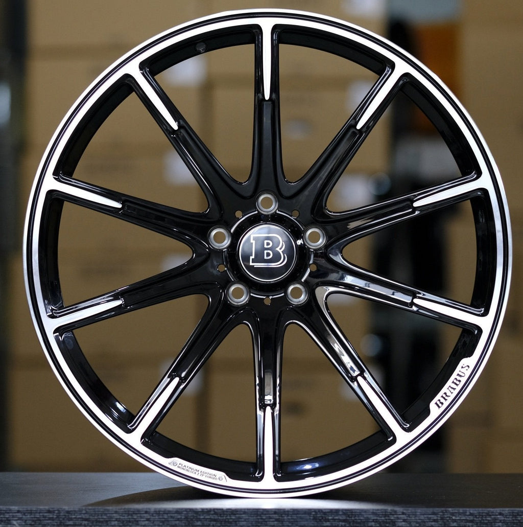 24" Mercedes G-Wagon G63 G580 Brabus Platinum Style Gloss Black Machined Wheels & Rims